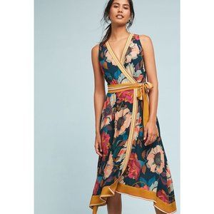 Anthropologie Maeve Botanica Faux Wrap Dress 8